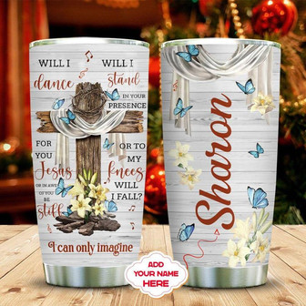 Faith Butterfly Personalized Stainless Steel Tumbler 20Oz - Thegiftio UK