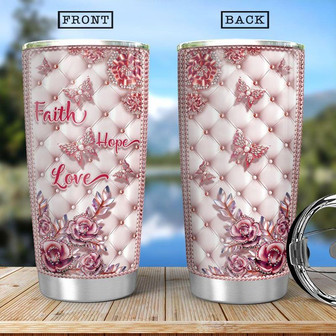 Faith Butterfly Stainless Steel Tumbler 20Oz - Thegiftio UK