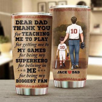 Father And Son Baseball Partner 02 Personalized Stainless Steel Tumbler 20Oz - Thegiftio UK