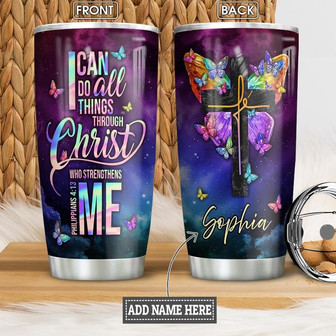 Fe Butterfly Personalized Stainless Steel Tumbler 20Oz - Thegiftio UK