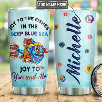 Fish Hippie Personalized Stainless Steel Tumbler 20Oz - Thegiftio UK