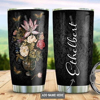 Flower Vase Butterfly Personalized Stainless Steel Tumbler 20Oz - Thegiftio UK