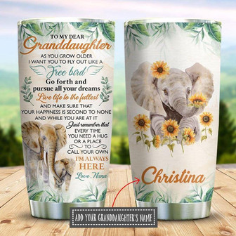 To My Granddaughter Elephant Personalized Stainless Steel Tumbler 20Oz - Thegiftio UK