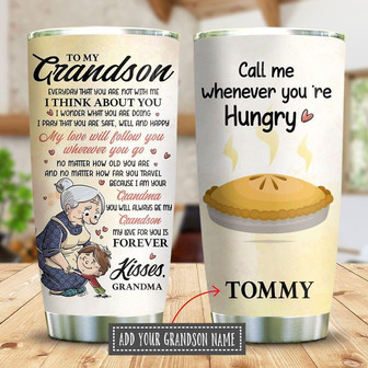 To My Grandson Personalized Stainless Steel Tumbler 20Oz - Thegiftio UK