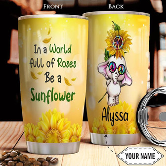 Hippie Elephant Personalized Stainless Steel Tumbler 20Oz - Thegiftio UK