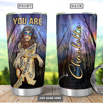 Hippie Girl Personalized Stainless Steel Tumbler 20Oz - Thegiftio UK