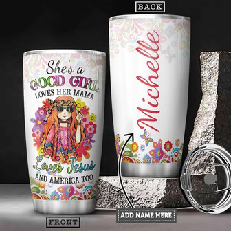 Hippie Girl Personalized Stainless Steel Tumbler 20Oz - Thegiftio UK