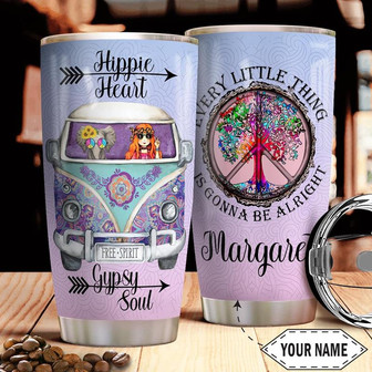 Hippie Personalized Stainless Steel Tumbler 20Oz - Thegiftio UK