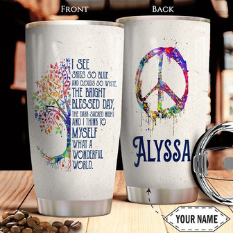 Hippie Personalized Stainless Steel Tumbler 20Oz - Thegiftio UK