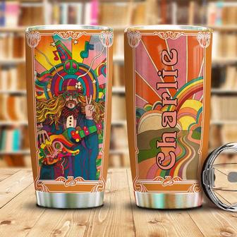 Hippie Rock And Roll Personalized Stainless Steel Tumbler 20Oz - Thegiftio UK