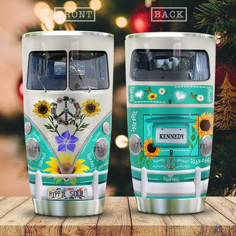 Hippie Soul Van Personalized Stainless Steel Tumbler 20Oz - Thegiftio UK