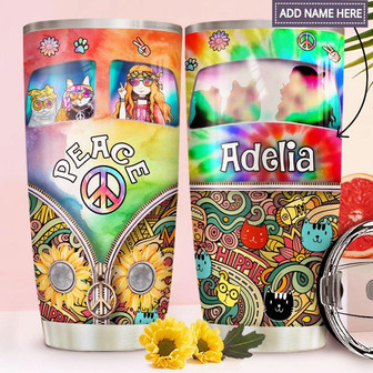 Hippie Van Personalized Stainless Steel Tumbler 20Oz - Thegiftio UK