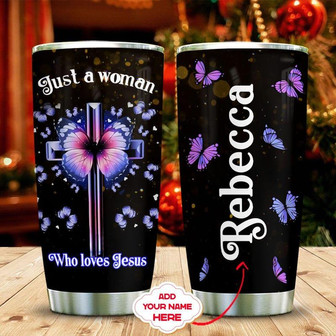 Jesus Butterfly Lover Personalized Stainless Steel Tumbler 20Oz - Thegiftio UK