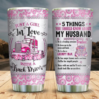 Just A Girl Who Love Truck Stainless Steel Tumbler, Truck Tumbler Stainless Steel Tumbler 20Oz - Thegiftio