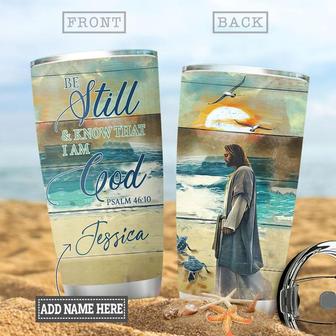 Be Still Know That I Am God-Personalized Faith Beaches Stainless Steel Tumbler 20Oz - Thegiftio UK