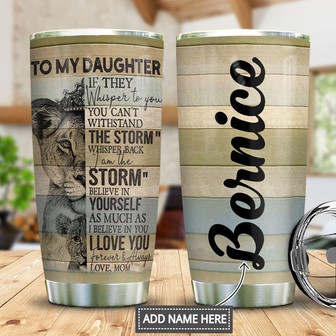 To Lion Daughter Personalized Stainless Steel Tumbler 20Oz - Thegiftio UK