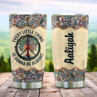 Mandala Pattern Hippie Personalized Stainless Steel Tumbler 20Oz - Thegiftio UK