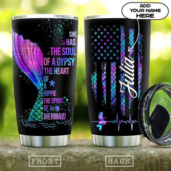 Mermaid Lover-She Has The Soul Personalized Stainless Steel Tumbler 20Oz - Thegiftio UK