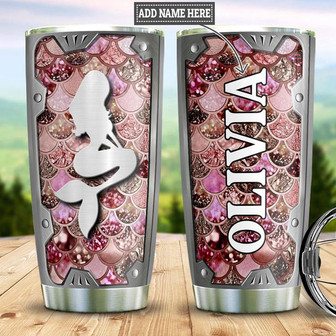Mermaid Metal Personalized Stainless Steel Tumbler 20Oz - Thegiftio UK