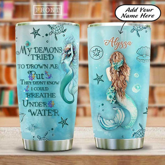 A Mermaid Under Water Personalized Stainless Steel Tumbler 20Oz - Thegiftio UK