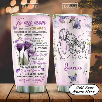 To My Mom Butterfly Personalized Stainless Steel Tumbler 20Oz - Thegiftio UK