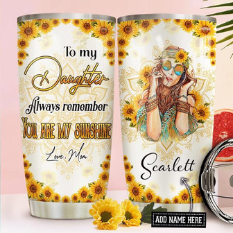 Mom To Daughter Hippie Personalized Stainless Steel Tumbler 20Oz - Thegiftio UK