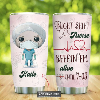 Night Shift Nurse Personalized Stainless Steel Tumbler 20Oz - Thegiftio UK