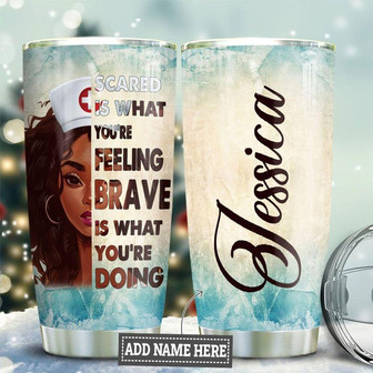 Nurse Brave Personalized Stainless Steel Tumbler 20Oz - Thegiftio UK