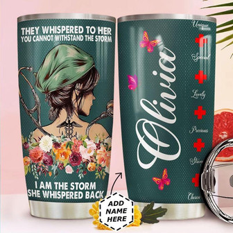 Nurse Butterfly Personalized Stainless Steel Tumbler 20Oz - Thegiftio UK