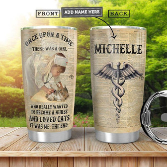 Nurse Cat Personalized Stainless Steel Tumbler 20Oz - Thegiftio