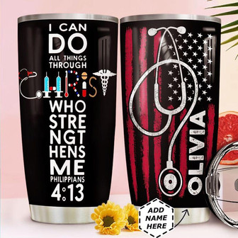 Nurse Cross Typo Personalized Stainless Steel Tumbler 20Oz - Thegiftio UK