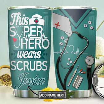 Nurse Hero Scrubs Personalized Stainless Steel Tumbler 20Oz - Thegiftio UK