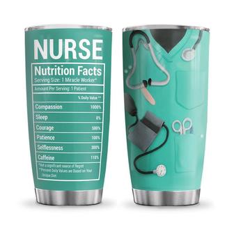 Nutrition Facts Stainless Steel Tumbler, Nurse Stainless Steel Tumbler 20Oz - Thegiftio UK