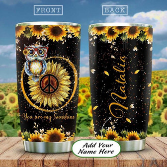 Owl Hippie Personalized Stainless Steel Tumbler 20Oz - Thegiftio UK