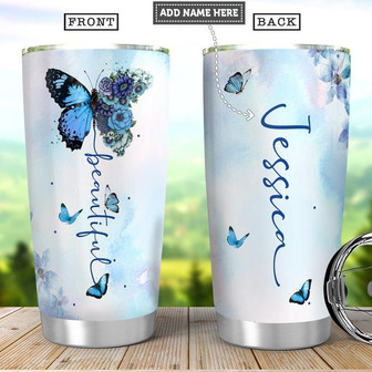 Personalized Beautiful Butterfly Stainless Steel Tumbler 20Oz - Thegiftio UK