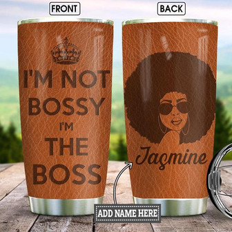 Personalized Black Women Boss Stainless Steel Tumbler 20Oz - Thegiftio UK