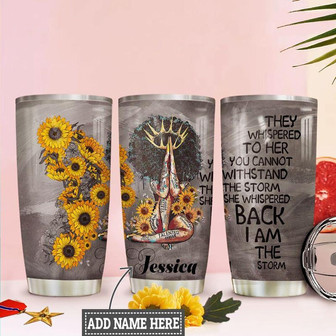 Personalized Black Women Butterfly Storm Stainless Steel Tumbler 20Oz - Thegiftio