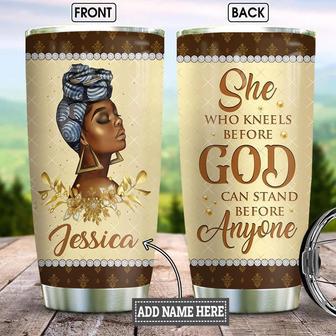 Personalized Black Women Faith Jewelry Style Stainless Steel Tumbler 20Oz - Thegiftio UK