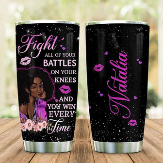Personalized Black Women Faith Possible Stainless Steel Tumbler 20Oz - Thegiftio