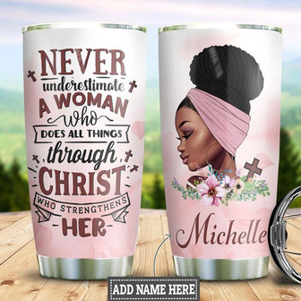 Personalized Black Women Faith Stainless Steel Tumbler 20Oz - Thegiftio UK