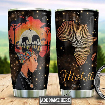 Personalized Black Women Roots Stainless Steel Tumbler 20Oz - Thegiftio UK