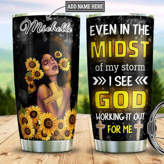 Personalized Black Women Storm Stainless Steel Tumbler 20Oz - Thegiftio