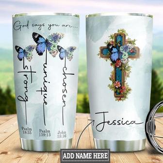 Personalized Butterfly Bible Stainless Steel Tumbler 20Oz - Thegiftio UK