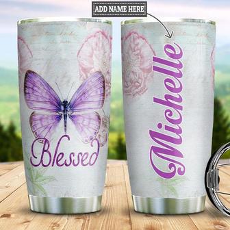 Personalized Butterfly Blessed Stainless Steel Tumbler 20Oz - Thegiftio UK