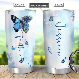 Personalized Butterfly Diabetes Faith Stainless Steel Tumbler 20Oz - Thegiftio UK