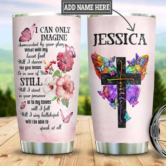 Personalized Butterfly Faith Stainless Steel Tumbler 20Oz - Thegiftio UK