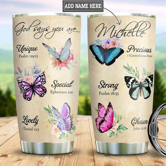 Personalized Butterfly Faith Stainless Steel Tumbler 20Oz - Thegiftio UK