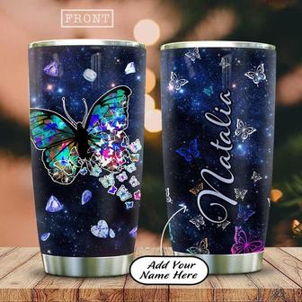 Personalized Butterfly Galaxy Gem Stainless Steel Tumbler 20Oz - Thegiftio UK