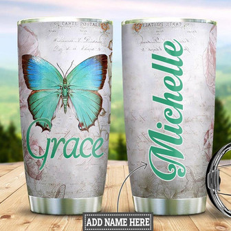 Personalized Butterfly Grace Stainless Steel Tumbler 20Oz - Thegiftio