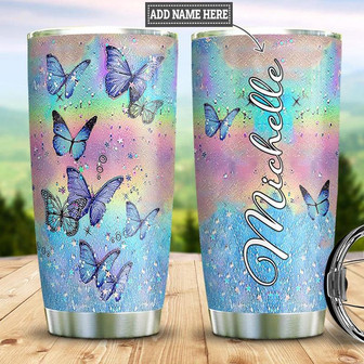 Personalized Butterfly Hologram Style Stainless Steel Tumbler 20Oz - Thegiftio UK